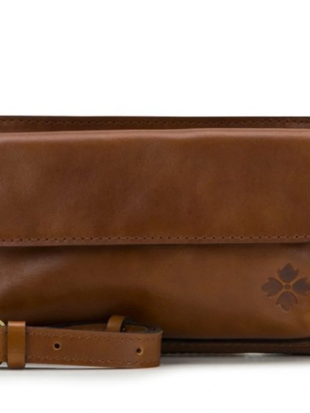 Patricia Nash Chestnut Brown Leather/ Dovera Phone Crossbody